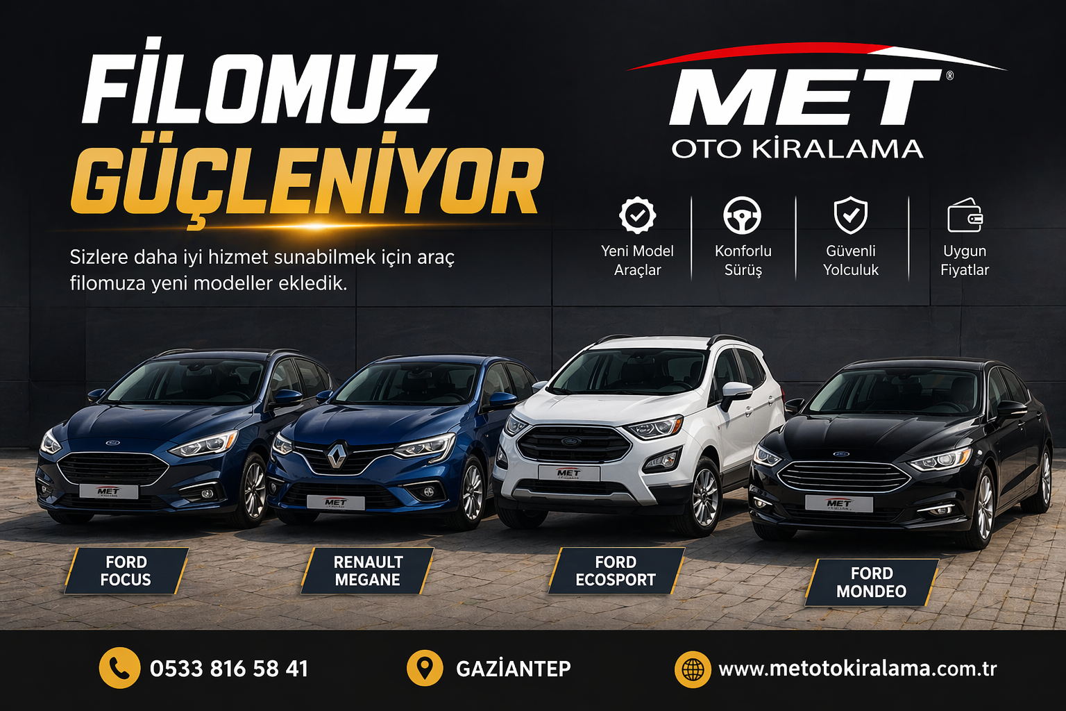 Filomuza Yeni Katılan Araçlar Gaziantep Araç Kiralama  Met Oto Kiralama